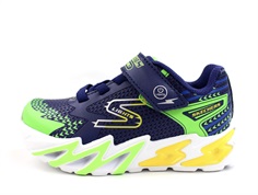 Skechers navy/multi flex glow sneaker med blink